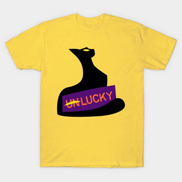 Black Lucky Cat - Witche's familiar T-Shirt by Alice_Wieckowska